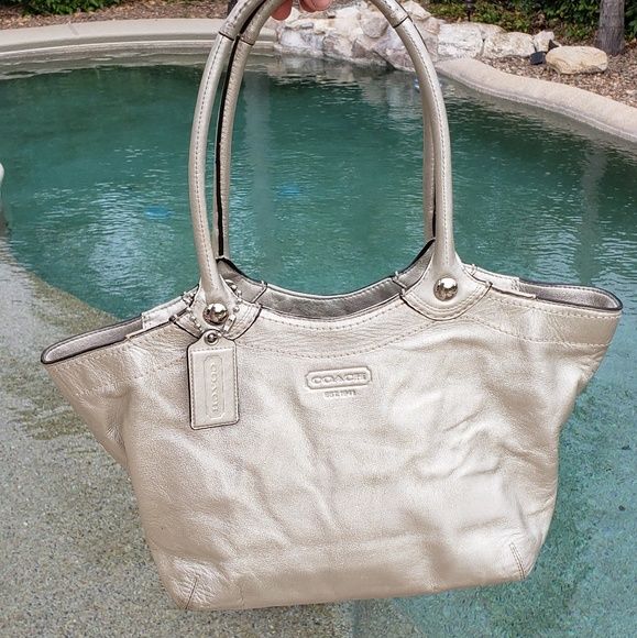 Coach Handbags - Coach authentic shoulder bag metallic leather